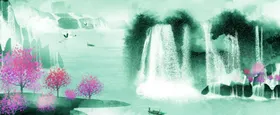水墨山水画高端背景墙墙纸