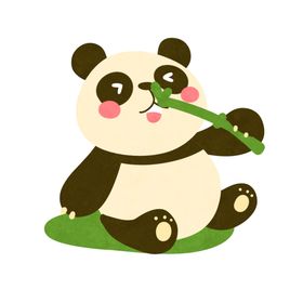 手绘动物长颈鹿野生鸭