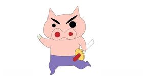 蜡笔小新肥嘟嘟左卫门手绘