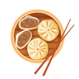 包子美食卡通插画