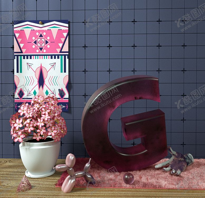 编号：84069410281303576192【酷图网】源文件下载-C4D室内装饰场景建模