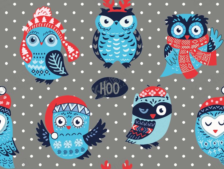 编号：44318709280325138903【酷图网】源文件下载-手绘卡通猫头鹰