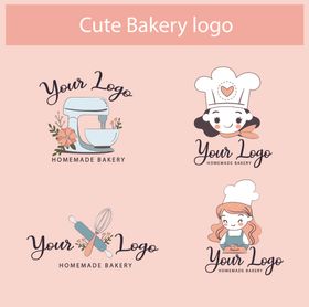 可爱面包店标志设计示例