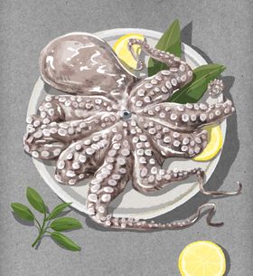 手绘海鲜插画
