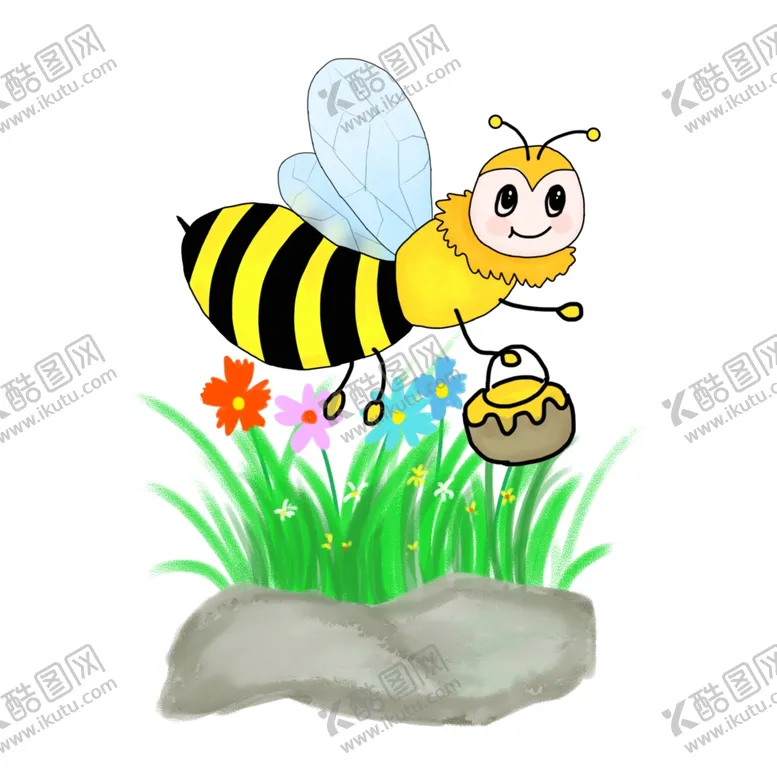 编号：52516805030121583931【酷图网】源文件下载-卡通动物蜜蜂插画图片素材