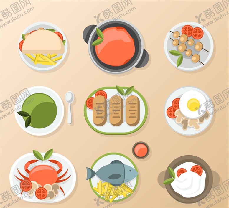 编号：42367509202234028467【酷图网】源文件下载-手绘西餐