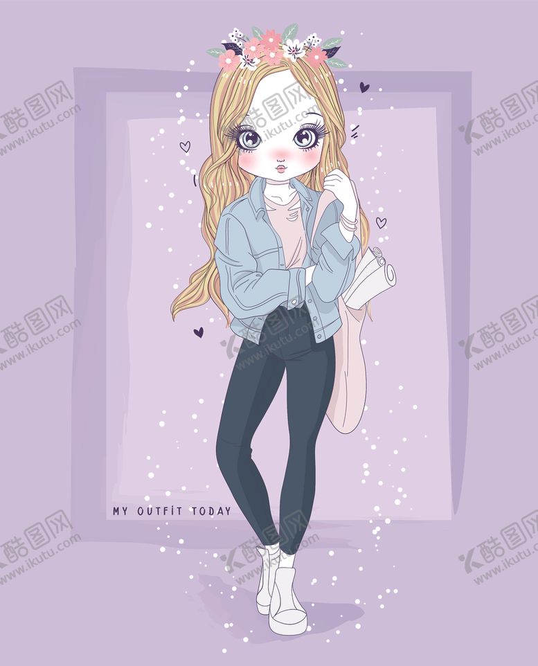 编号：85164607091742083015【酷图网】源文件下载-可爱卡通潮流少女插画