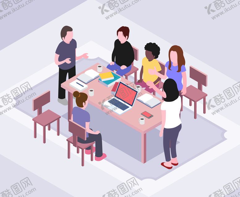 编号：71098409212337591647【酷图网】源文件下载-2.5D协作头脑风暴人讨论业务