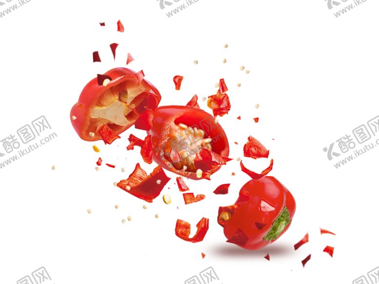 编号：37339706160053078735【酷图网】源文件下载-辣椒食材配料飞溅厨房素材