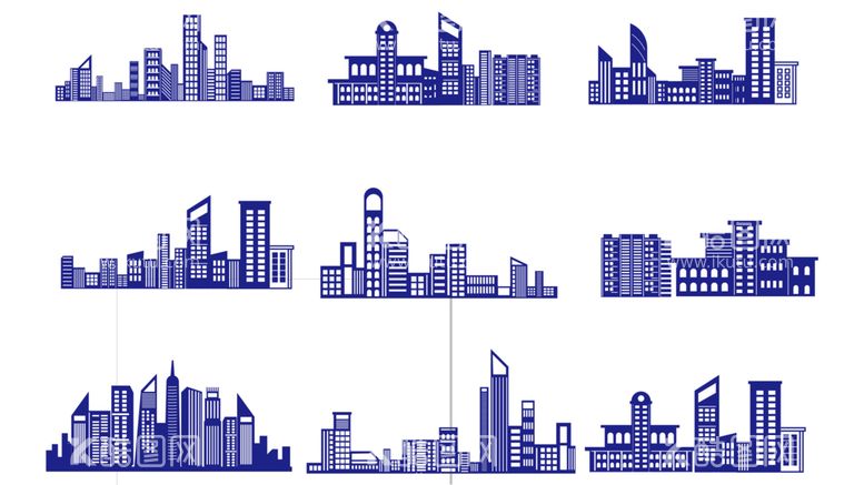 编号：22607710271335323582【酷图网】源文件下载-高楼大厦建筑城市剪影