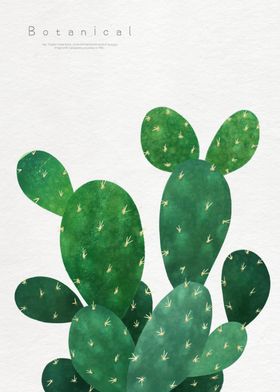 手绘绿色植物插画线稿图片