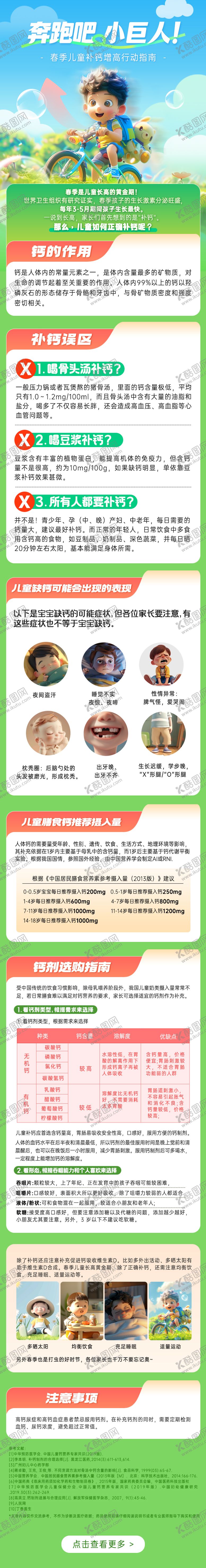 编号：22982001201813141736【酷图网】源文件下载-儿童补钙成长长图