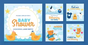 婴儿派对装饰卡片设计