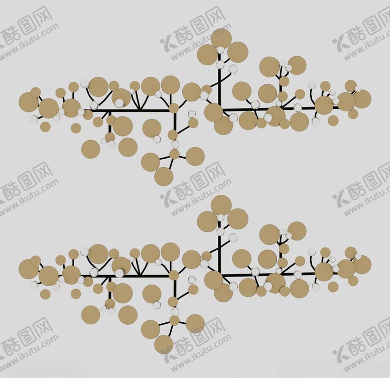 编号：59329305011032409829【酷图网】源文件下载-树枝状装饰3d模型