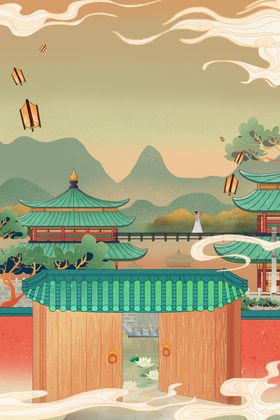 中秋插画背景