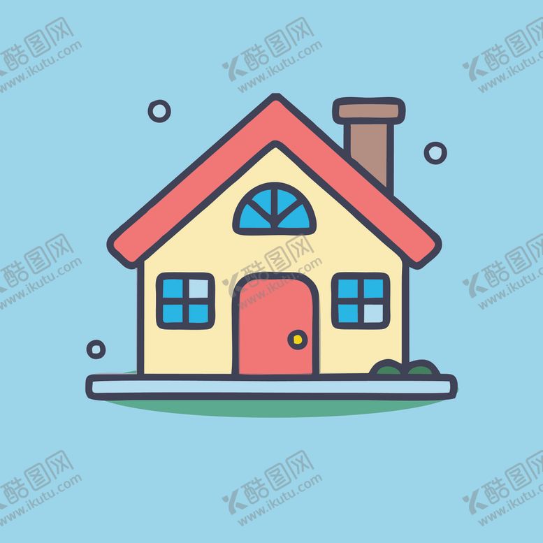编号：74231702050428052700【酷图网】源文件下载-卡通阳光小房子矢量简笔画