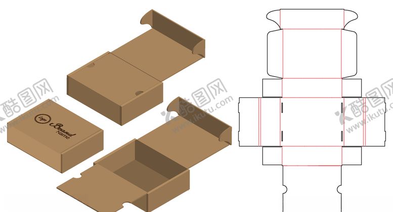 编号：56276109251214407225【酷图网】源文件下载-侧面卡扣翻盖式水果盒包装