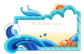 海浪边框背景