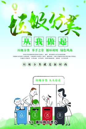 垃圾分类从我做起海报展板