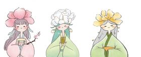 桃花茉莉迎春花植物插画