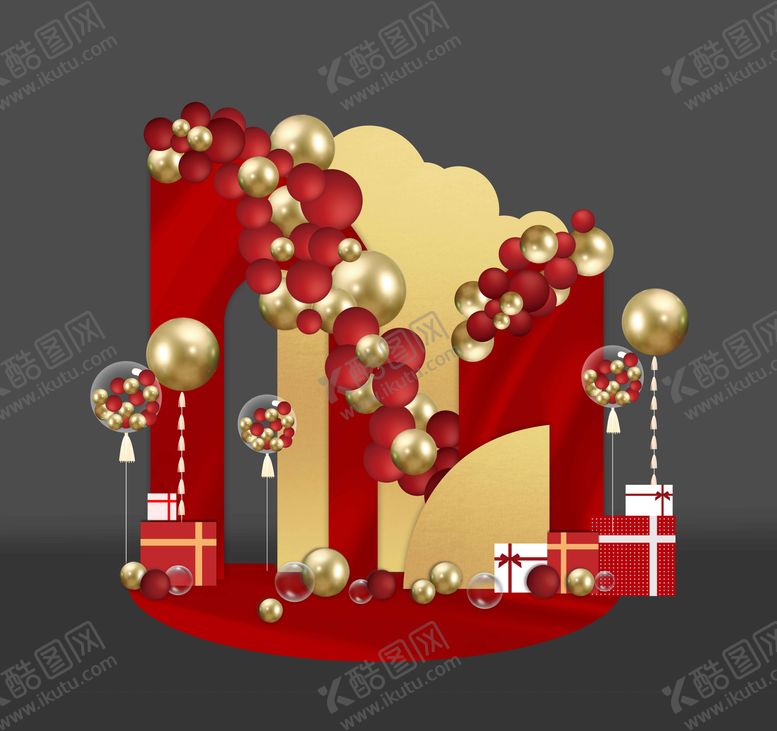 编号：90477209110458324199【酷图网】源文件下载-气球堆头美陈