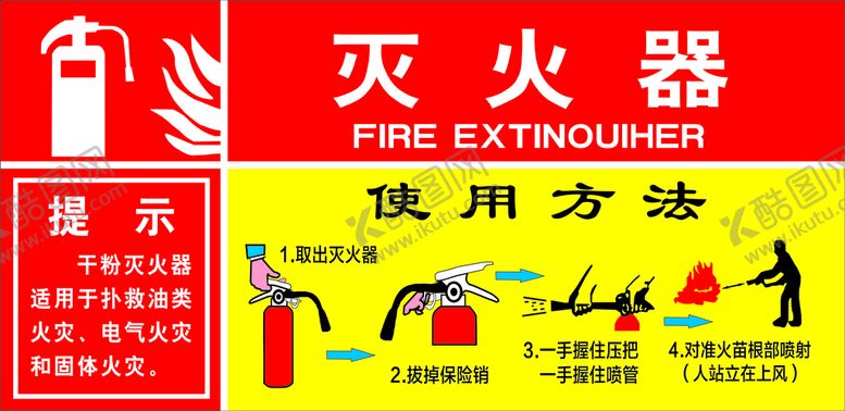 编号：45530501261936495666【酷图网】源文件下载-灭火器   使用方法