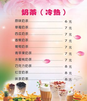 奶茶店饮品菜单灯片