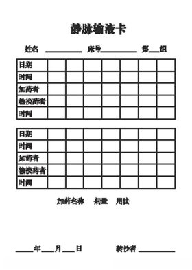 静脉输液卡