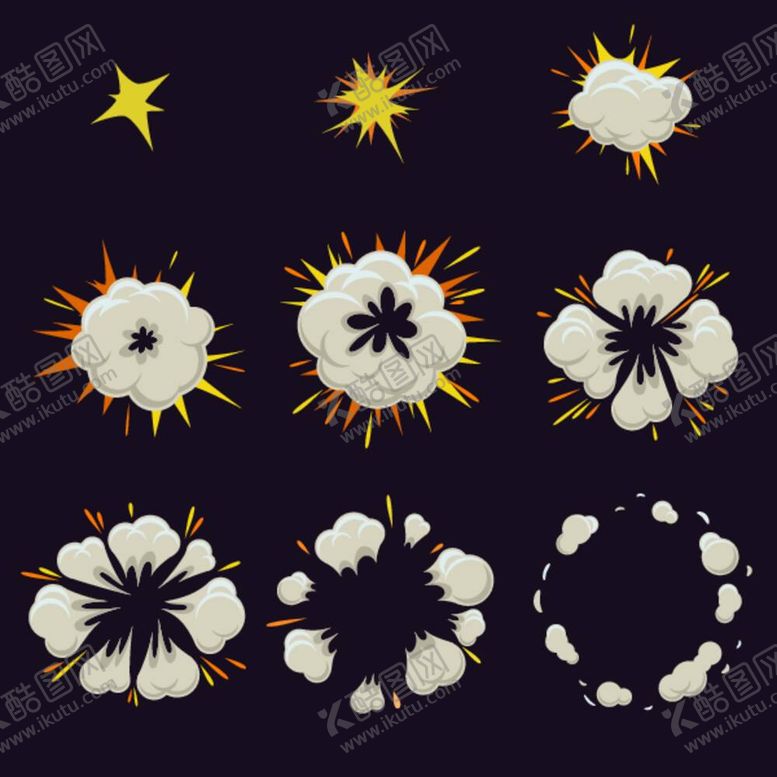 编号：63760612020312125856【酷图网】源文件下载-卡通爆炸插画