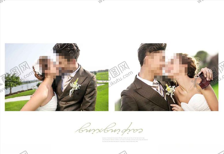 编号：31081505151002492023【酷图网】源文件下载-韩国风影楼婚相册模板之草地心