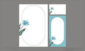 蓝花装饰简约卡片请柬邀请函