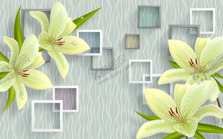 编号：79464011011657557954【酷图网】源文件下载-花卉背景墙