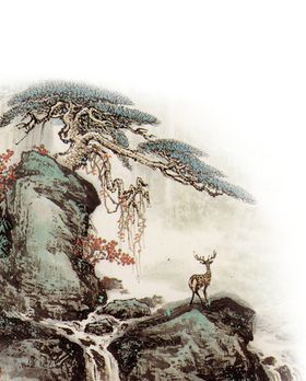 水墨中国风迎客松