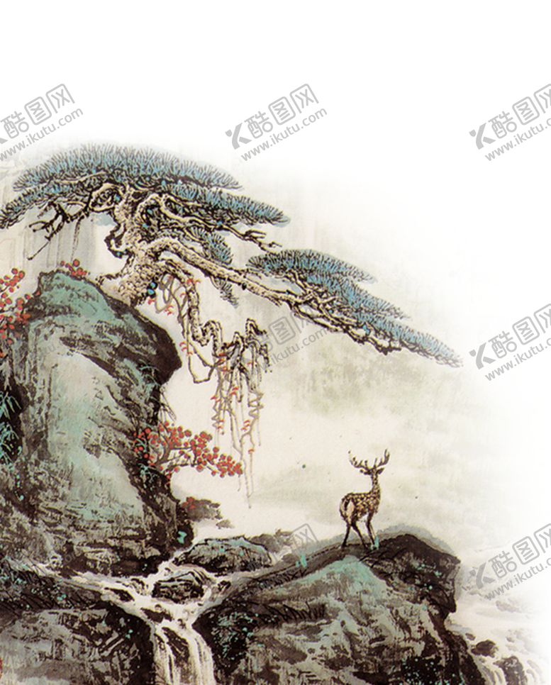 编号：52075605142251543513【酷图网】源文件下载-水墨中国风迎客松