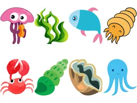 海洋生物鱼鲜草