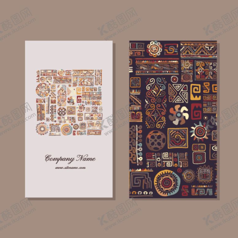 编号：33899309271518077124【酷图网】源文件下载-复古几何图案名片设计