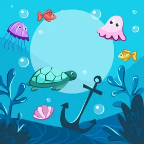 海洋背景卡通宣传画相关世界日