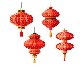 红灯笼促销素材春节矢量图