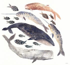 北欧风格淡色水彩画