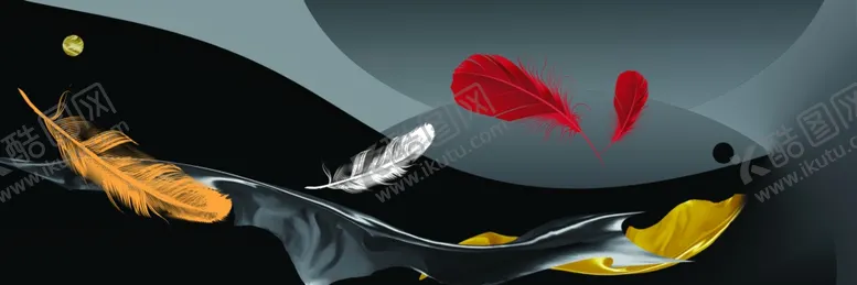 编号：71216806280245547626【酷图网】源文件下载-意境羽毛装饰画