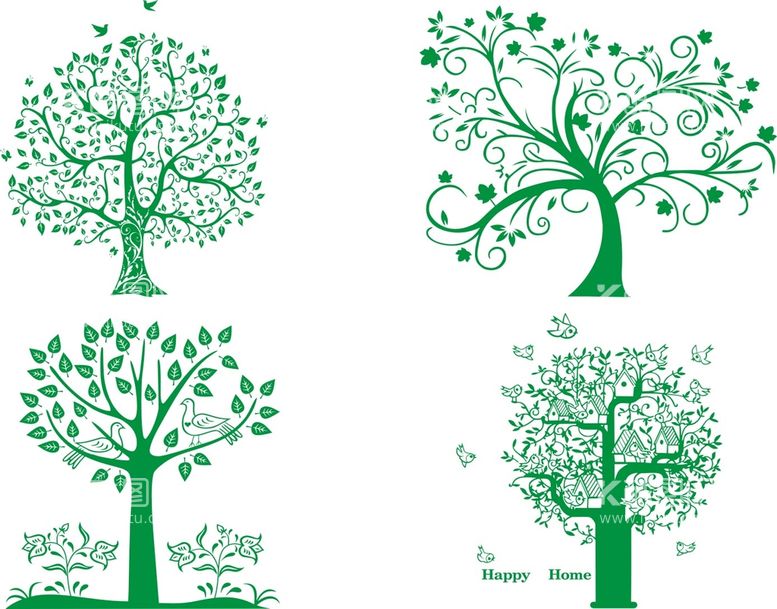 编号：64841411060940516001【酷图网】源文件下载-树剪影