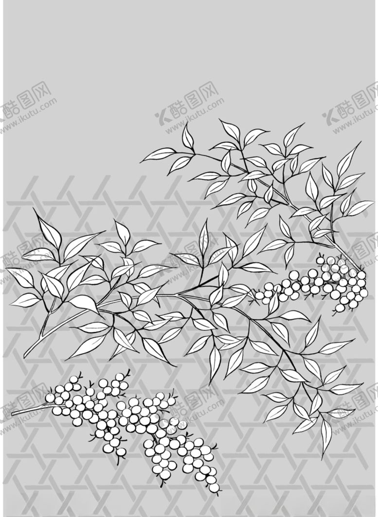 编号：43023209290809389123【酷图网】源文件下载-日本线描植物花卉矢量素材