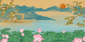 山水古风国风合成海报素材