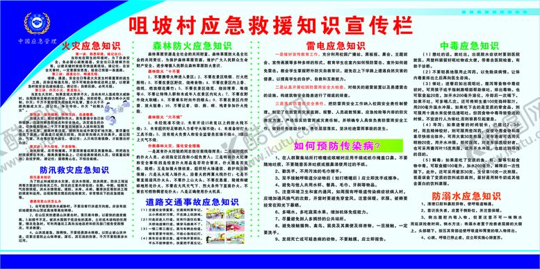编号：56447210191239568931【酷图网】源文件下载-村应急知识宣传栏