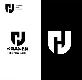 字母H盾牌logo