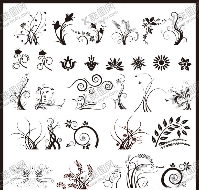 编号：15248610010812414553【酷图网】源文件下载-时尚花纹艺术花纹植物花纹