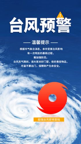 暴雨台风预警提示海报