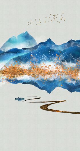 简约山水背景