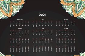 2021日历单页