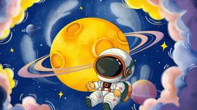 宇航员在梦幻星空的奇妙之旅